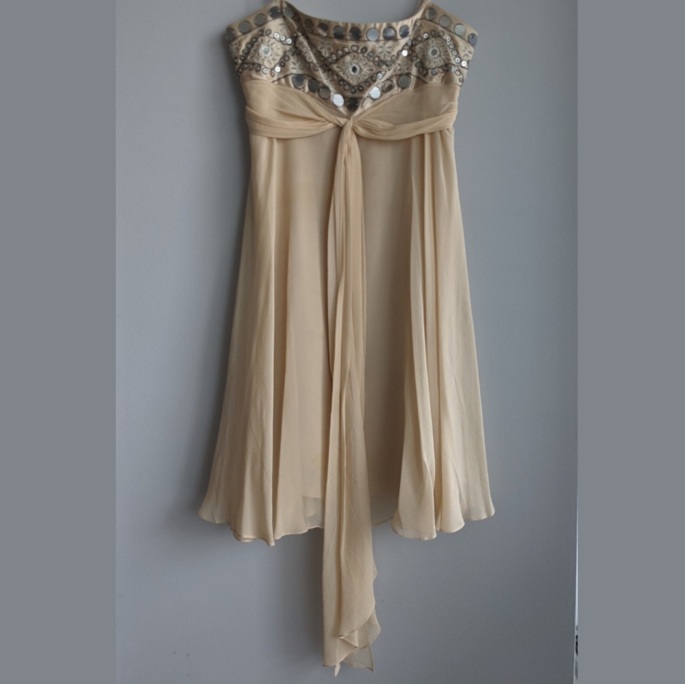 BCBGMAXAZRIA silk dress, Size 0, smokey peach